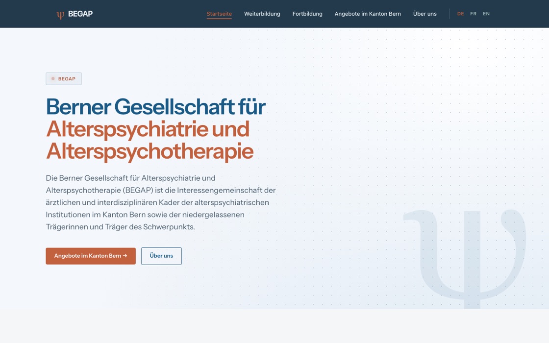 Startseite von begap.ch